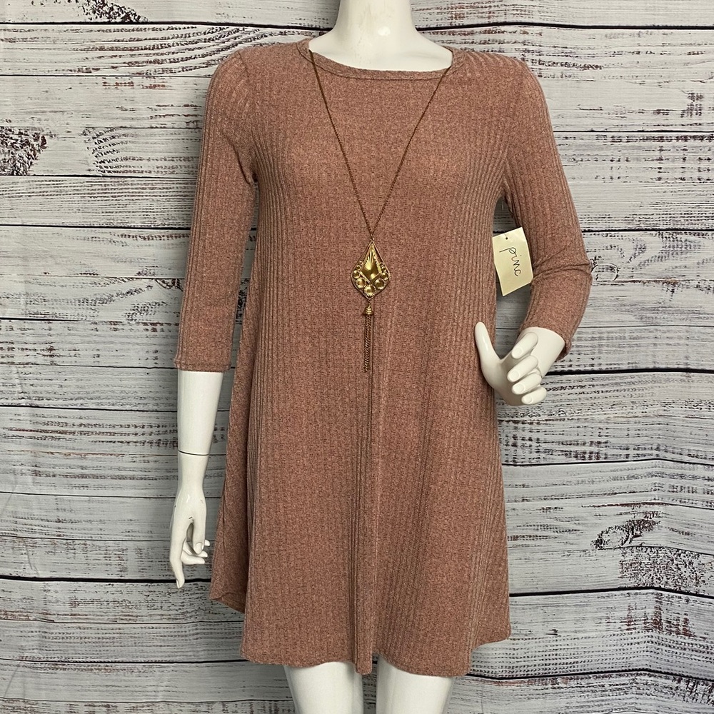 PINC Fall Dusty Pink Dress 3/4 Sleeve